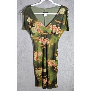 Zinc Y2K Babydoll Forest Fairy Floral Dress Womens Size Small Sheer Mesh Overlay